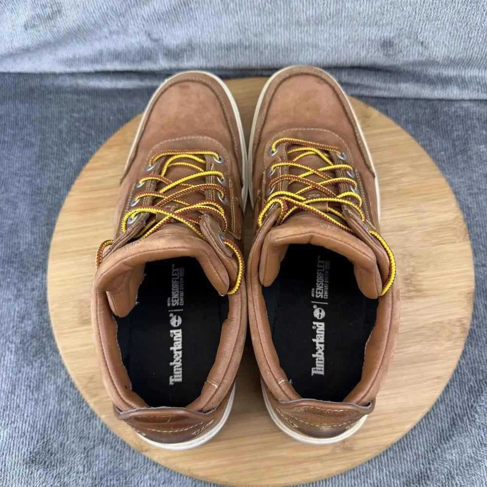 Timberland Shoes Mens Size 9 Brown Leather SensorFlex Casual Sneakers A1G9B
